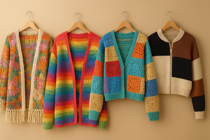 Cardigan donna: la guida completa ai modelli colorati, crochet e patchwork — come scegliere, abbinare e curare il tuo capo
