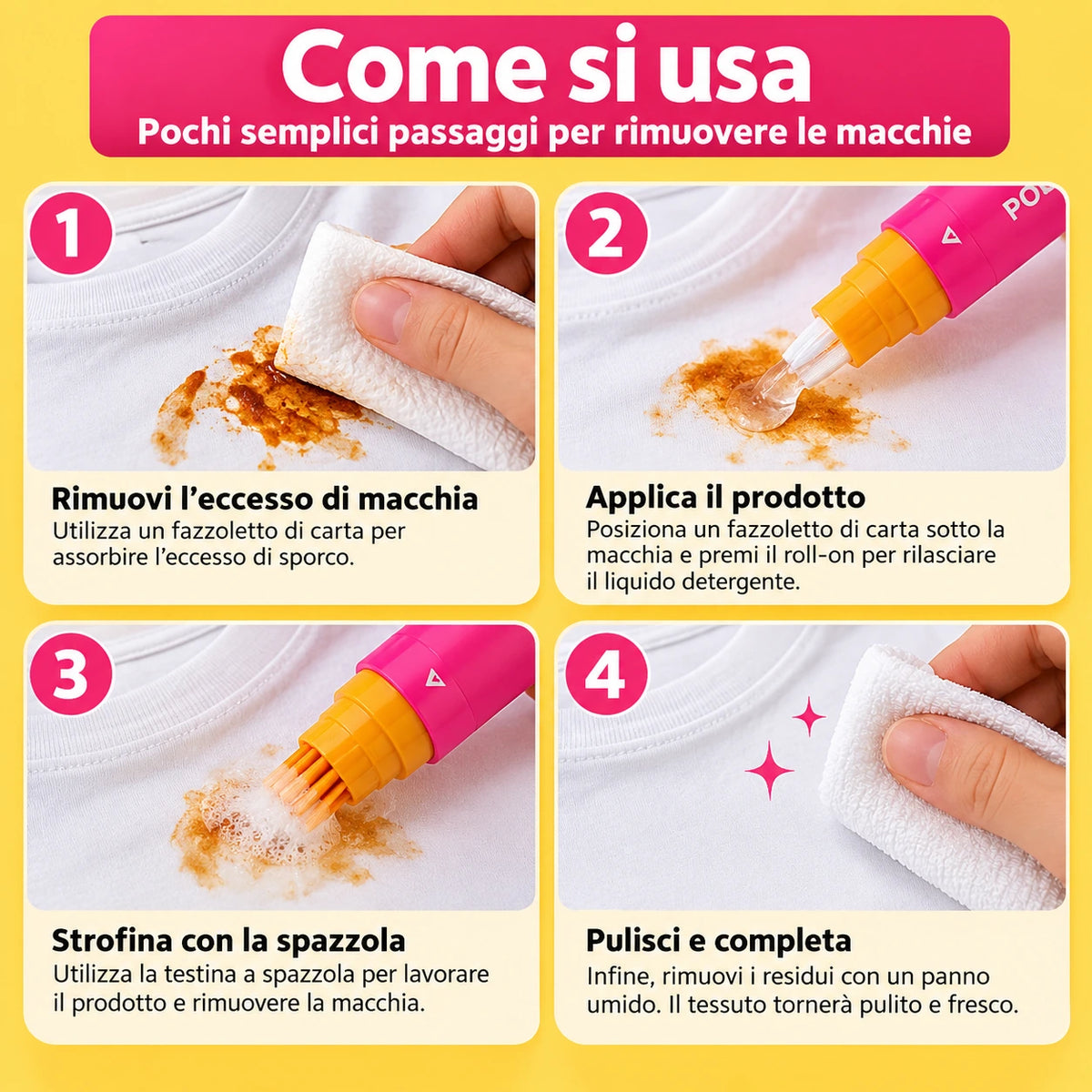 Penna Smacchiante Portatile 15 ml – Togli Macchie da Borsa per Vestiti