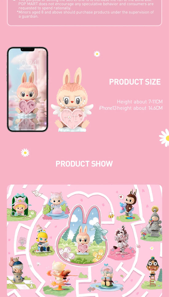 Mokoko figura segreta “Heart Maze” Labubu in cartone blind box