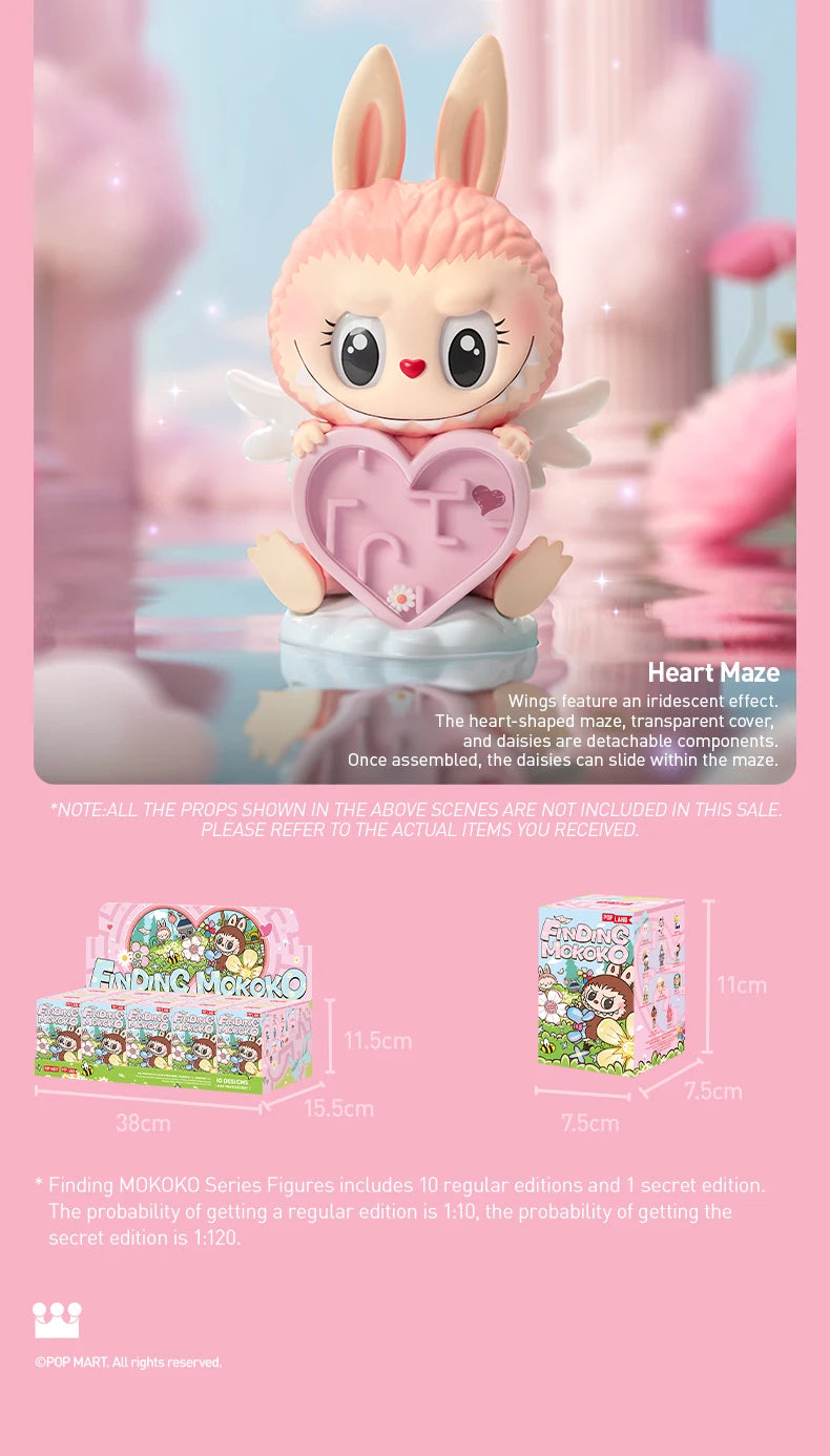 Mokoko figura segreta “Heart Maze” Labubu in cartone blind box
