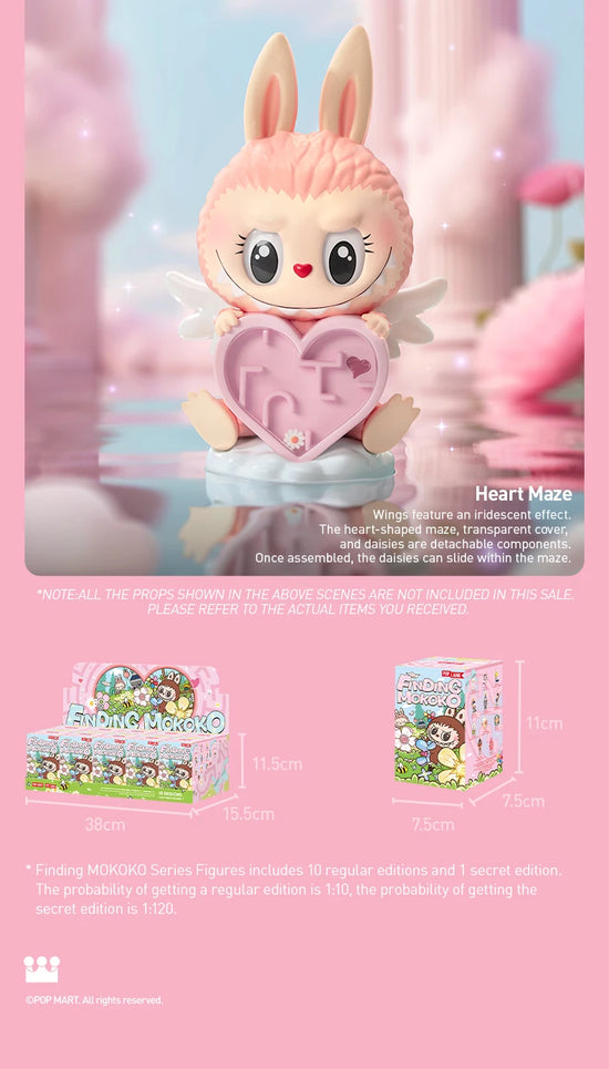Mokoko figura segreta “Heart Maze” Labubu in cartone blind box