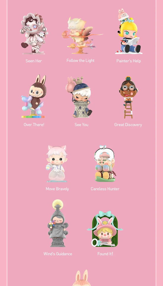 Mokoko figura segreta “Heart Maze” Labubu in cartone blind box