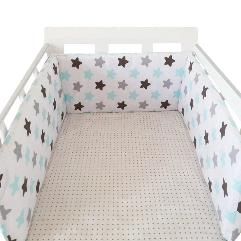 Paracolpi Lettino Imbottito 200 × 30 cm in Cotone con Fodera Removibile