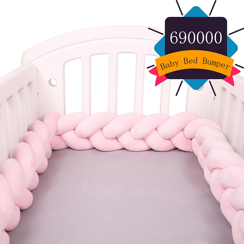 Paracolpi Culla Intrecciato 1-4 m – Protezioni Letto Neonato Treccia Marshmallow
