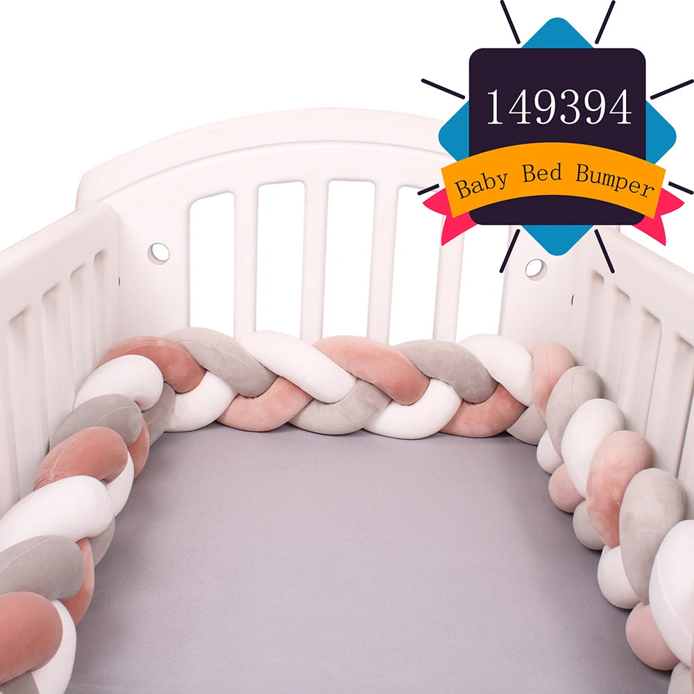 Paracolpi Culla Intrecciato 1-4 m – Protezioni Letto Neonato Treccia Marshmallow