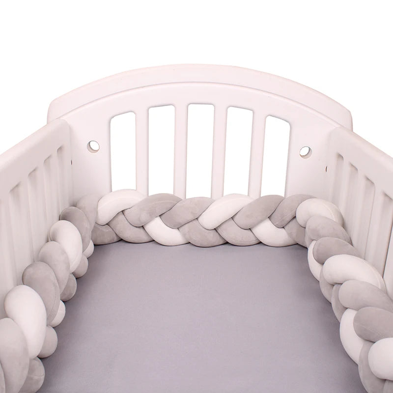 Paracolpi Culla Intrecciato 1-4 m – Protezioni Letto Neonato Treccia Marshmallow