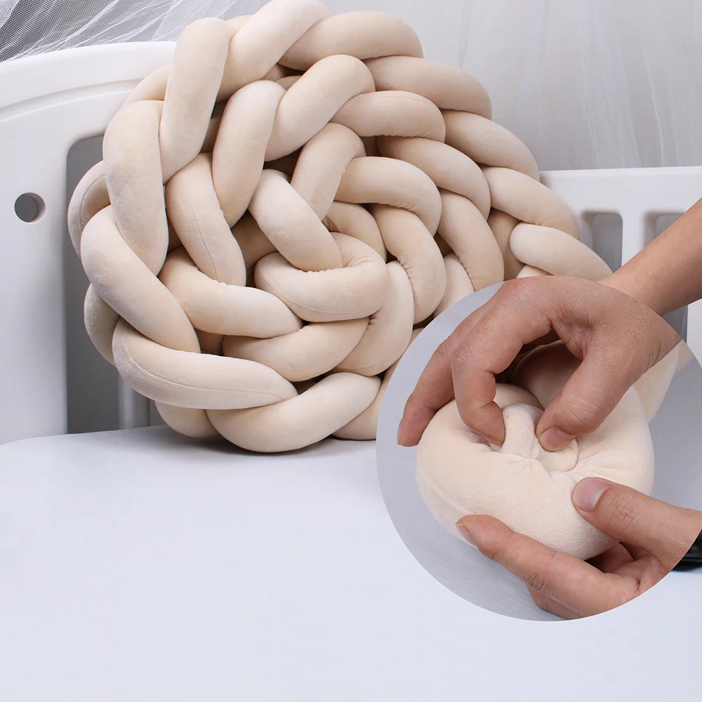 Paracolpi Culla Intrecciato 1-4 m – Protezioni Letto Neonato Treccia Marshmallow