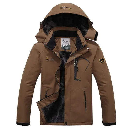 Parka uomo invernale con cappuccio pelliccia sintetica – giacca antivento + imbottita per freddo, stile militare hooded anorak