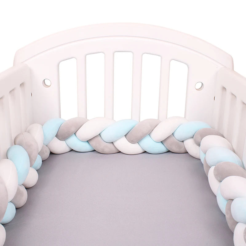 Paracolpi Culla Intrecciato 1-4 m – Protezioni Letto Neonato Treccia Marshmallow