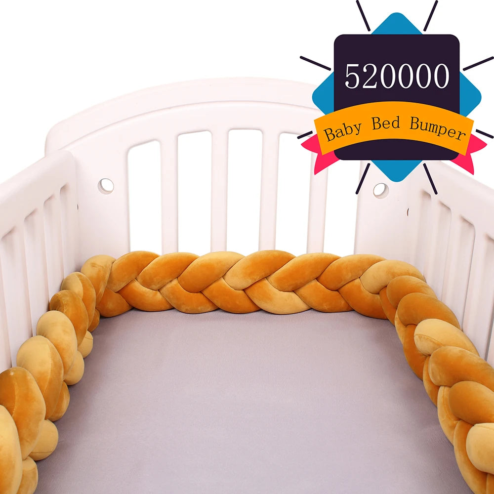 Paracolpi Culla Intrecciato 1-4 m – Protezioni Letto Neonato Treccia Marshmallow