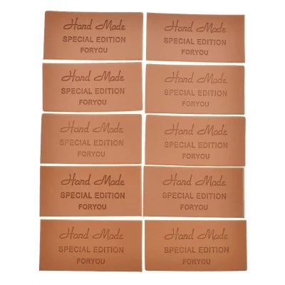 Set da 50 etichette Hand Made in pelle – Personalizzazione per abbigliamento, scarpe, borse e progetti DIY