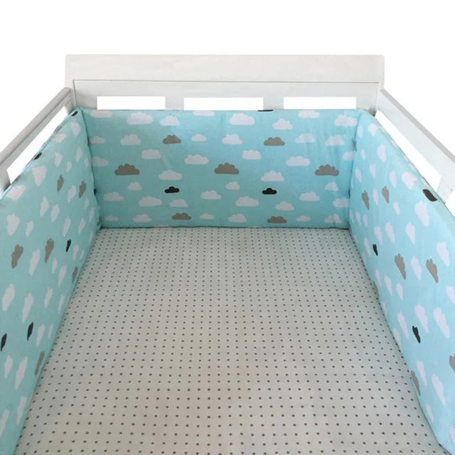Paracolpi Lettino Imbottito 200 × 30 cm in Cotone con Fodera Removibile