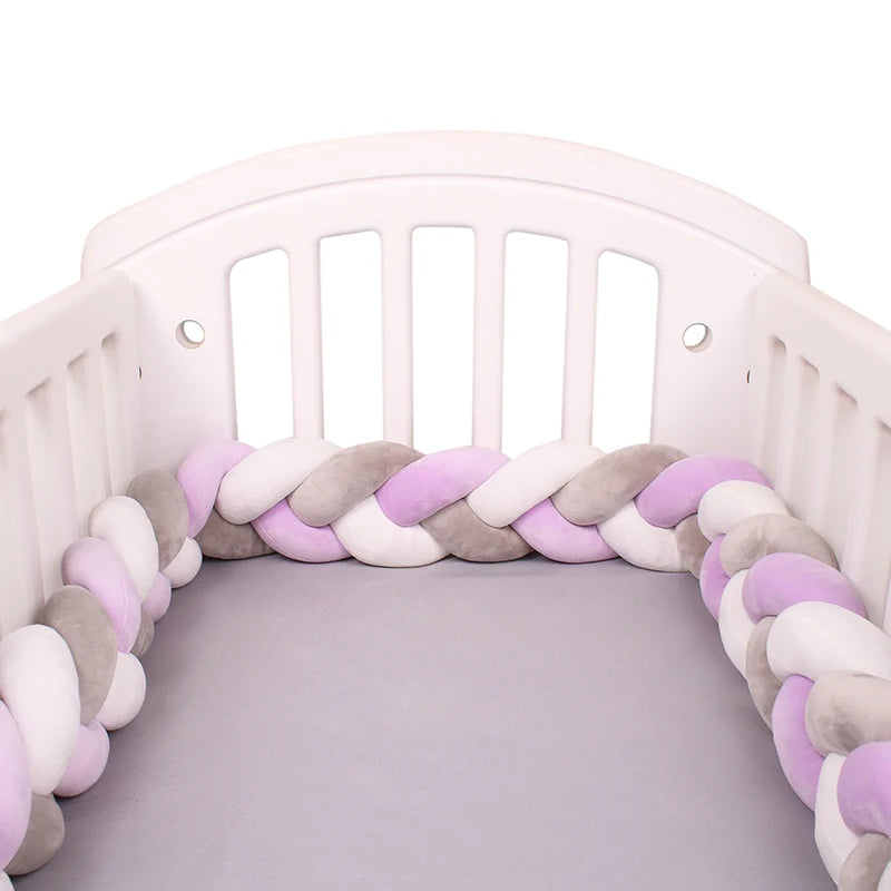 Paracolpi Culla Intrecciato 1-4 m – Protezioni Letto Neonato Treccia Marshmallow