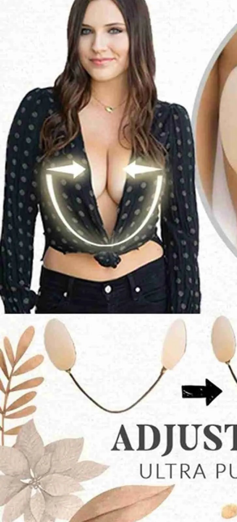 Reggiseno adesivo senza spalline per un décolleté perfetto effetto push up