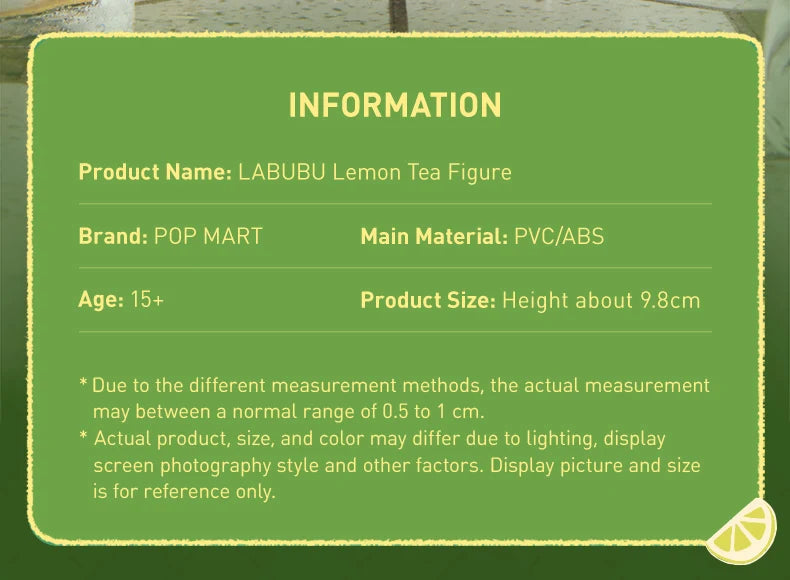 Scatola sigillata Pop Mart Labubu Lemon Tea