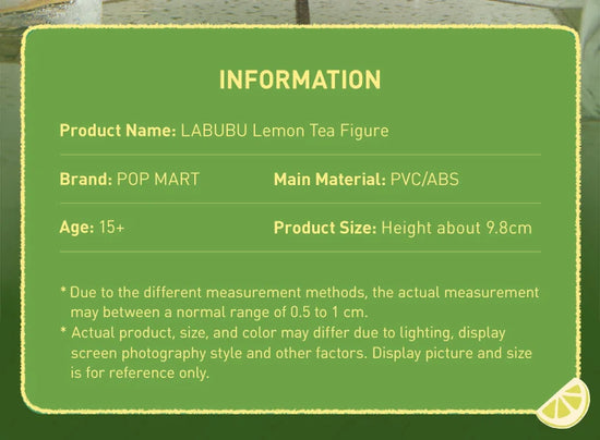Scatola sigillata Pop Mart Labubu Lemon Tea