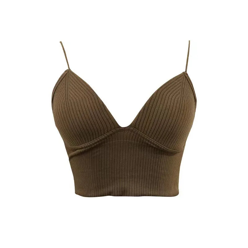 Crop Top tubino seamless donna – Sport brassière senza cuciture, streetwear estivo