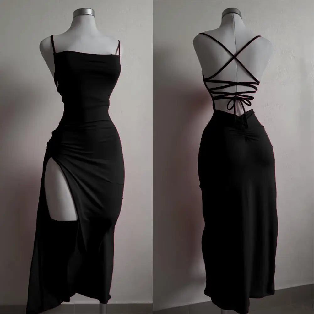 Abito halter a maniche lunghe donna – vestito corto “bag-hip”, sensuale