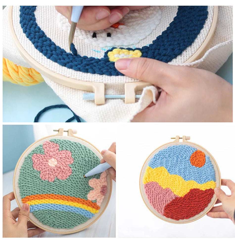 Kit Punch Needle Animali – Ricamo DIY per Principianti
