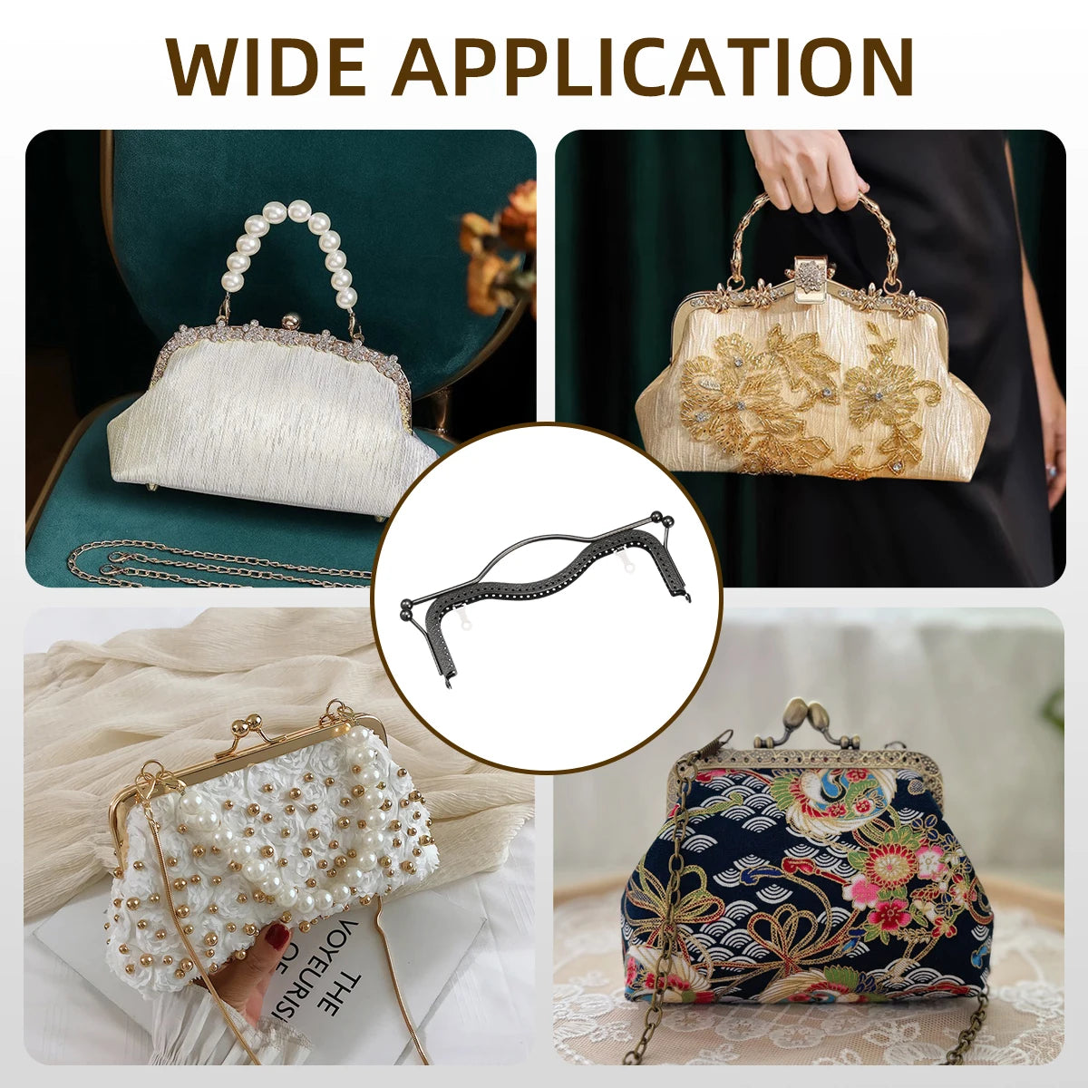 Chiusura Borsa Metallo 8,1″ con Chiusura Kiss‑Lock – Frame per Portamonete / Pochette Fai-da-Te