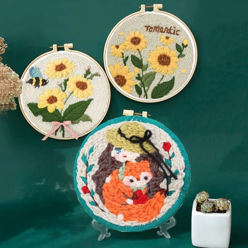 Kit Punch Needle Girasole – Ricamo DIY per Principianti