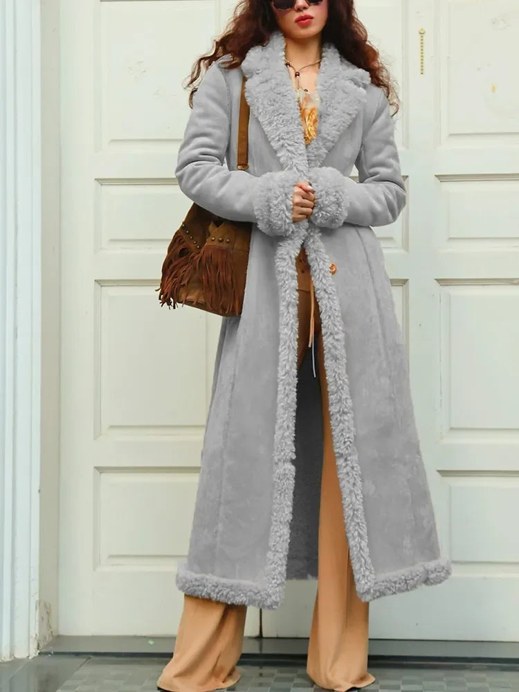 Cappotto invernale donna 2025 – lungo in misto lana e cotone, giacca imbottita spessa anti-freddo