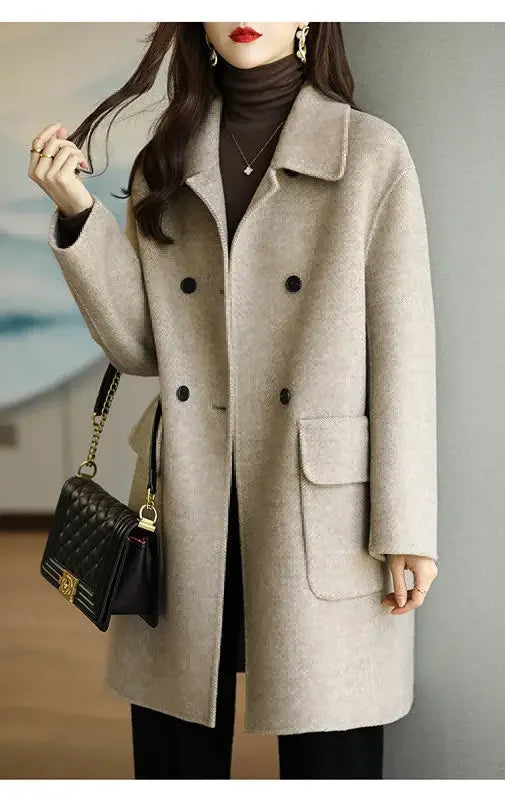 Cappotto in lana spesso donna 2025 ‒ giacca lunga oversize, outerwear loose autunno/inverno