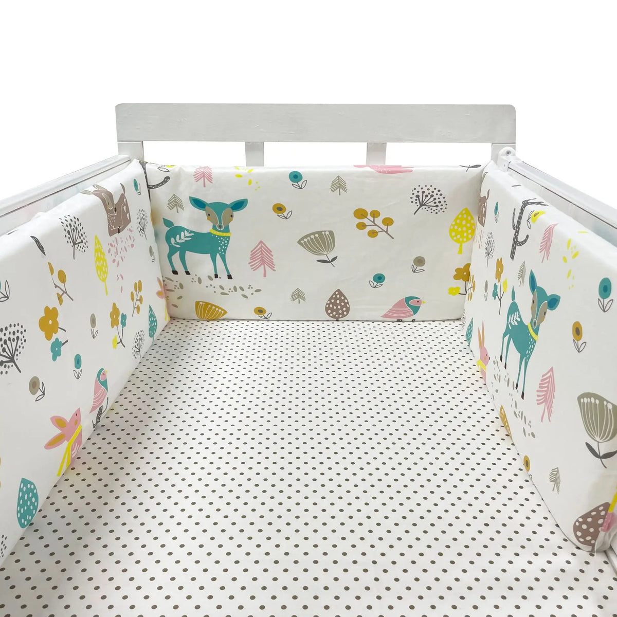 Paracolpi Lettino Imbottito 200 × 30 cm in Cotone con Fodera Removibile