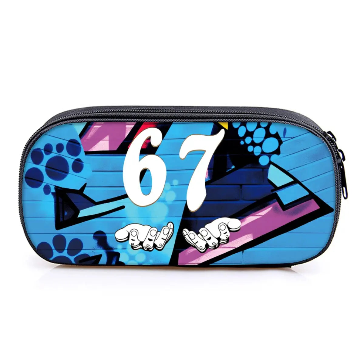 Hot Sales Colorful Number 67 Print Layered Pencil Case Quality 2D Flat Cartoon Pen Bag Best Gift for Boys/Girls School Supplies