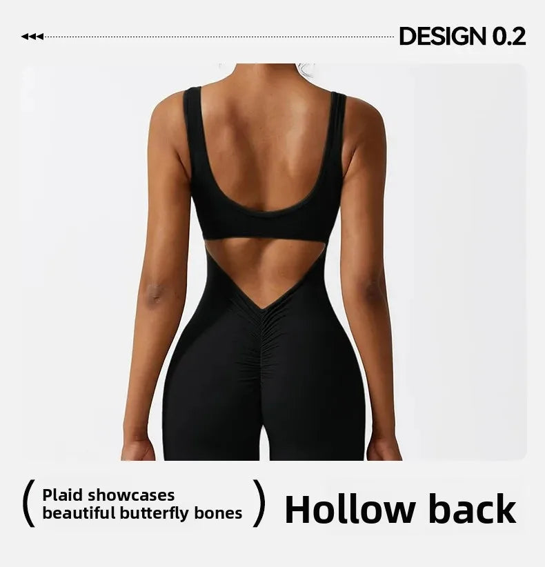 Tuta yoga intera seamless donna – Body atletico con schiena a U, modellante, da allenamento ad alto impatto