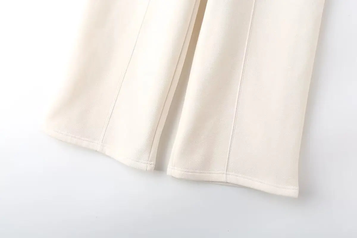 Completo donna autunnale con bomber corto e pantaloni palazzo vita alta – Outfit 2 pezzi