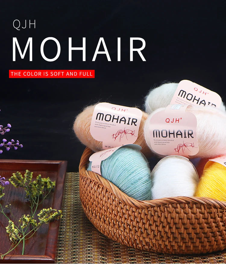Set 6 gomitoli filato mohair morbido – lana angora effetto fluffy per maglioni, sciarpe, shawl fai-da-te