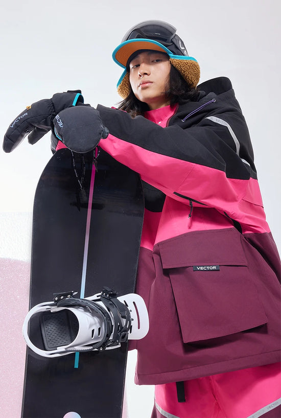 Tuta da sci unisex con cappuccio e dettagli riflettenti – giacca imbottita, impermeabile e termica per sport invernali