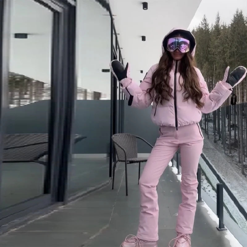 Completo da neve donna rosa: giacca, pantaloni o set