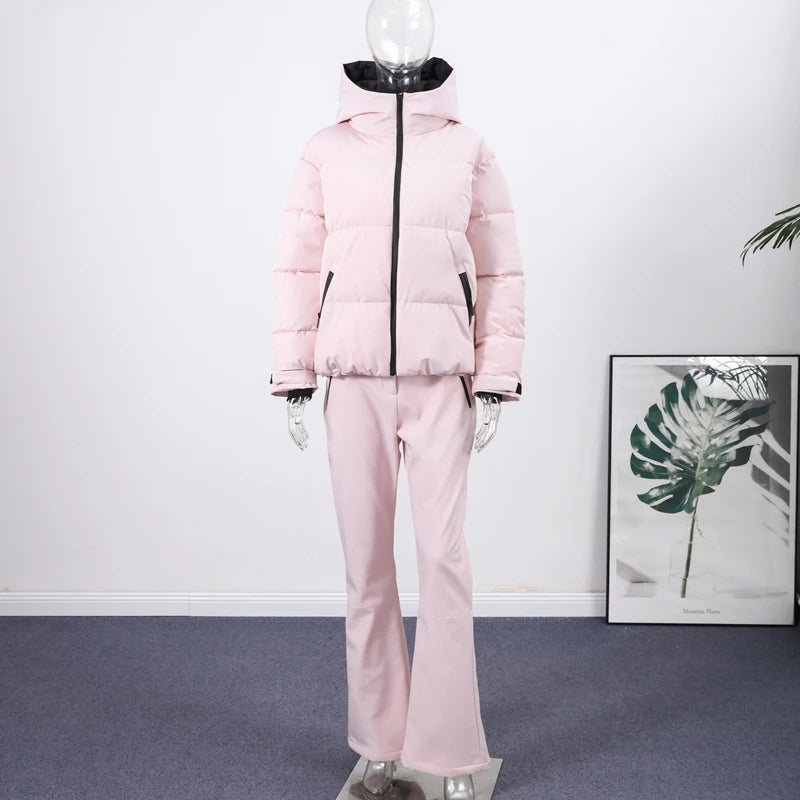 Completo da neve donna rosa: giacca, pantaloni o set