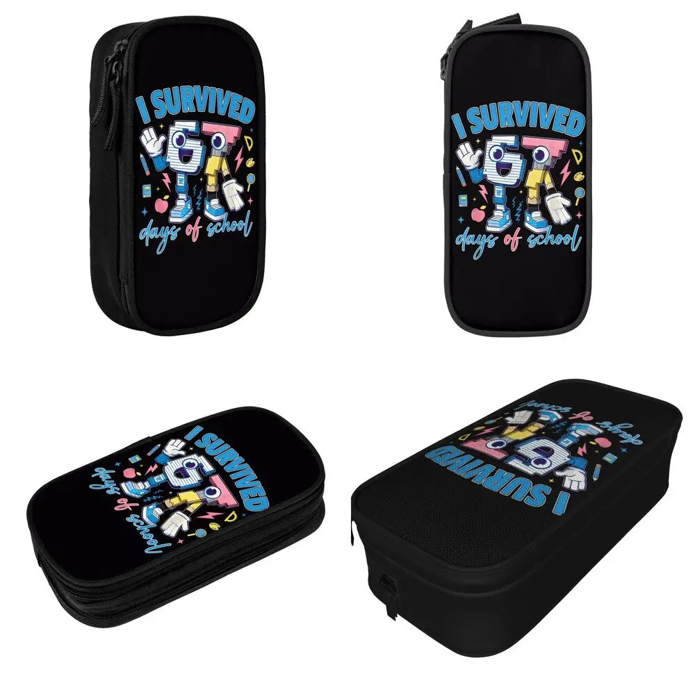 Meme 6 7 Six Seven Italian Steal A Brainrot 67 Pencil Case Canvas Pencil Box Child Vintage College School Pencil Cases Supplies