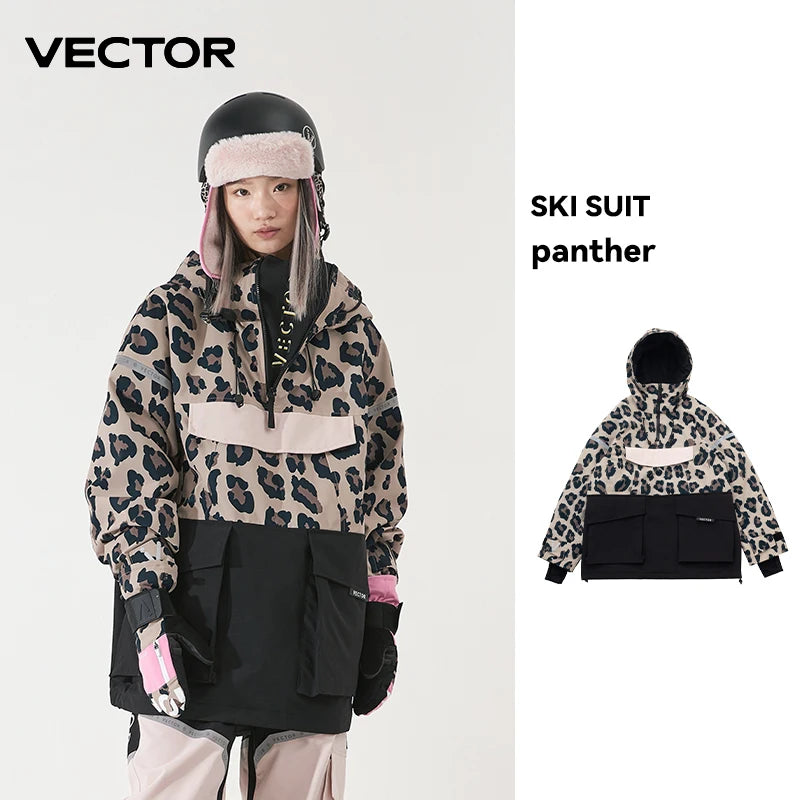 Tuta da sci unisex con cappuccio e dettagli riflettenti – giacca imbottita, impermeabile e termica per sport invernali
