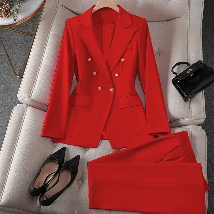 Completo blazer e pantaloni donna 2025 – Tailleur elegante a manica lunga, set 2 pezzi per ufficio, stile casual chic