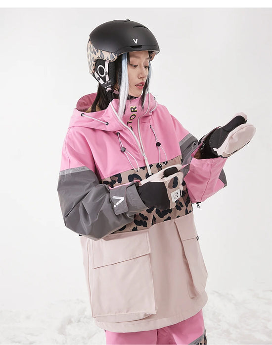 Tuta da sci unisex con cappuccio e dettagli riflettenti – giacca imbottita, impermeabile e termica per sport invernali