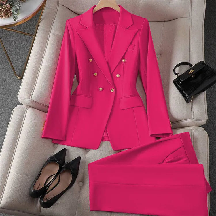 Completo blazer e pantaloni donna 2025 – Tailleur elegante a manica lunga, set 2 pezzi per ufficio, stile casual chic