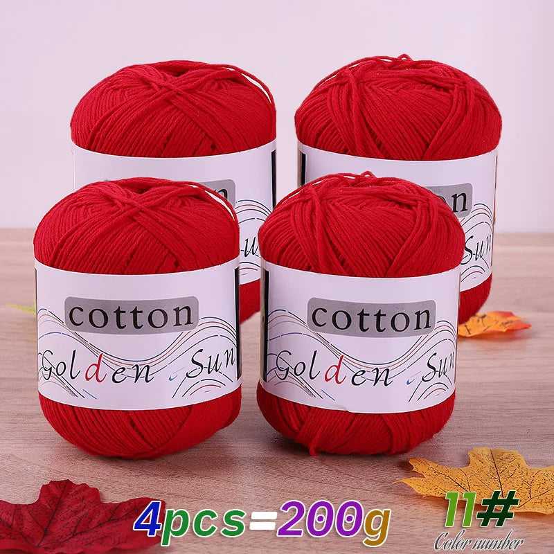 Filato in cotone 100% 200 g – filo medio-fino per uncinetto / knitting: maglioni, cappelli, copertine fai-da-te