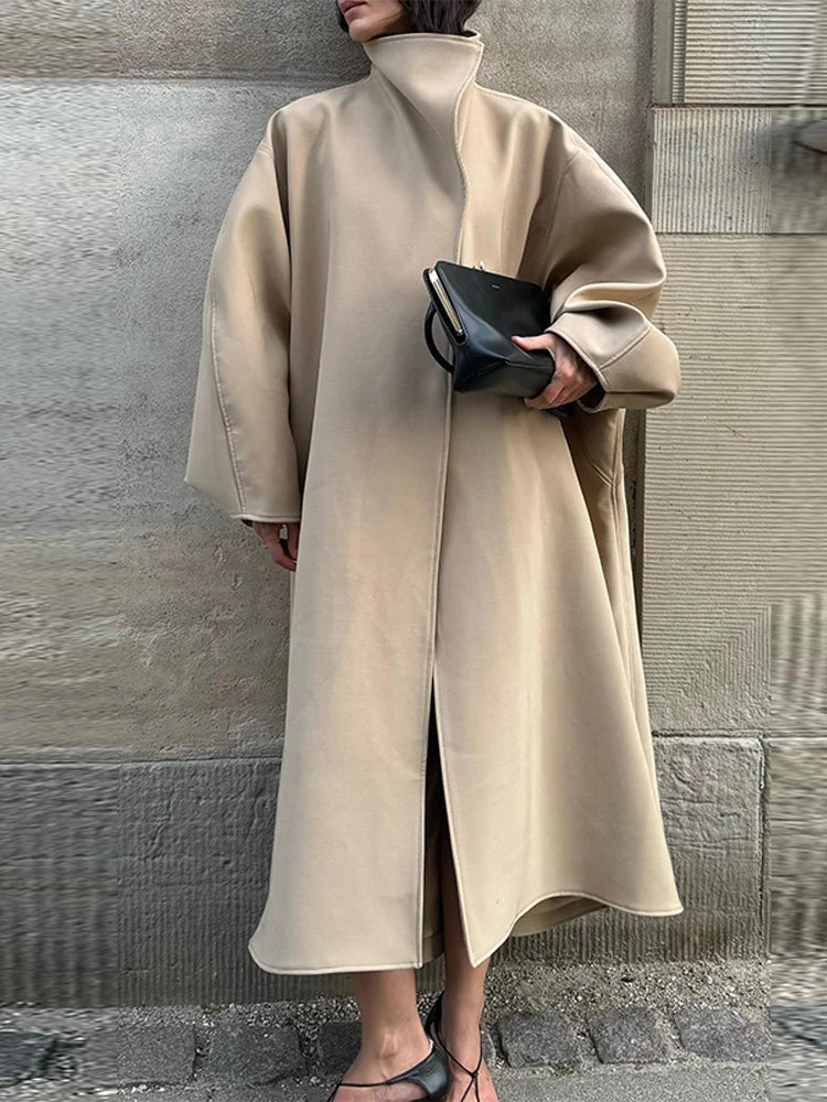 Cappotto Donna Effetto Camoscio Oversize con Bottoni - immagine 2