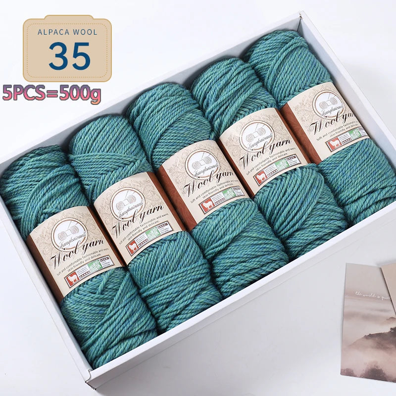 Set 5 gomitoli filato spesso alpaca 500 g – yarn grosso per maglioni, cappotti e crafting inverno