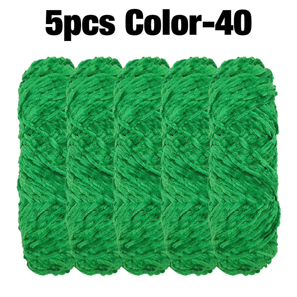 Set 5 rotoli filato ciniglia velluto 100 g – filo morbido e caldo per coperta, maglione, cuscini, DIY