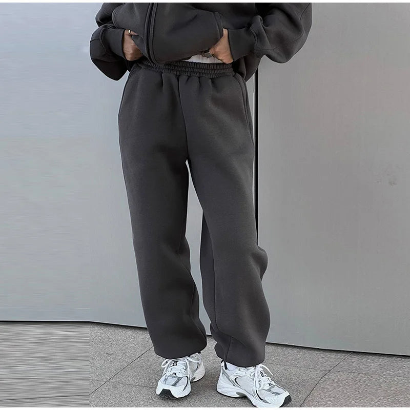 Set donna 2025 – tuta sportiva casual con felpa con cappuccio + pantaloni elasticizzati, outfit fitness & athleisure