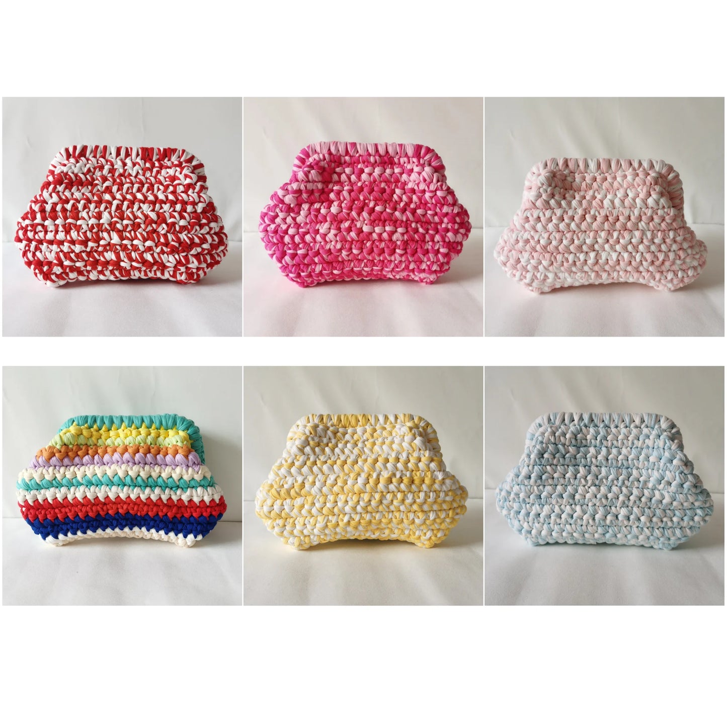 Clutch “Cloud Bag” in Crochet Fatta a Mano – Borsa Donna Soffice e Originale con Stile a Nuvola