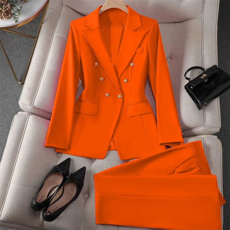 Completo blazer e pantaloni donna 2025 – Tailleur elegante a manica lunga, set 2 pezzi per ufficio, stile casual chic