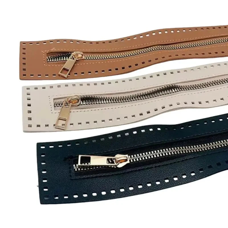 Cerniera in eco vera pelle 27 cm per borsa o borsetta – accessorio hardware solido per cucito, clutch o progetti artigianali