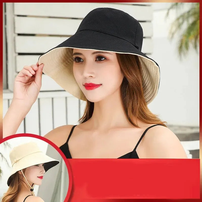 Cappello Estivo da Pescatore Donna – Visiera Larga Anti-UV Doppio Lato per Mare e Città