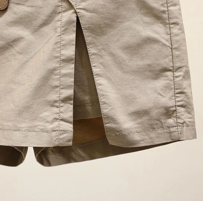 Gonna Pantaloncino Donna Vita Alta – Shorts A-Line con Bottoni
